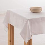 Belum Vlekafstotend tafelkleed, 100% linnen, rechthoekig, hars, hoogwaardig waterafstotend tafelkleed in verschillende maten, linnen tafelkleden voor binnen en buiten (wit, 250 x 150 cm)