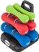 Gorilla Sports Halterset - 12kg - Neopreen - Inclusief Standaard - Multikleur