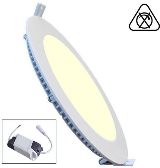 BES LED LED Downlight Slim - Inbouw Rond 6W - Warm Wit 2700K - Mat Wit Aluminium - Ã˜120mm