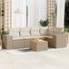 Maison Exclusive - Ensemble de meubles de jardin 6 pièces avec canapé et coussins, beige, en polyrotin