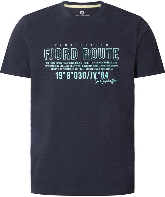 Jan Vanderstorm heren T-shirt - 76/78 - donkerblauw - Plus Size
