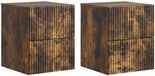 vidaXL Muurbevestigde Nachttafel Gerookt eiken 33 x 34,5 x 40 cm