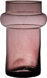 Hakbijl Glass Bloemenvaas Luna - transparant mauve - eco glas - 16 x 25 cm - cilinder vaas