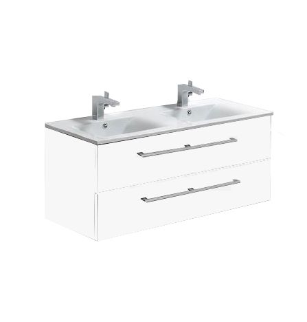 Badkamerplanet Romana Badkamermeubel - 120 cm - Hoogglans Wit