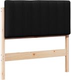 vidaXL Gestoffeerd hoofdbord bruin en zwart 90 cm massief grenenhout