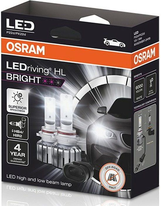 Osram LEDriving HL Bright HB4/HIR2 set 9006DWBRT-2HFB