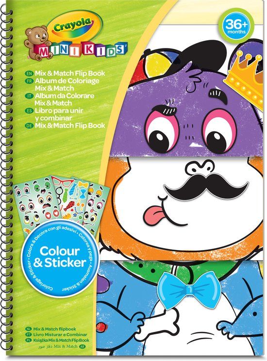 Crayola Mini Kids Combineer & Kleur Kleurboek - 30 Pagina's + Stickers - 3+ jaar