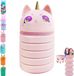 SnelShoppen Trousse Kawaii Petit 2-en-1 Rose Licorne