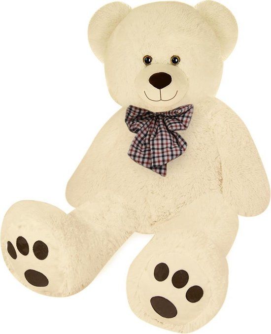 Monzana Knuffelbeer XL - 100cm Staand Pluche - Crème