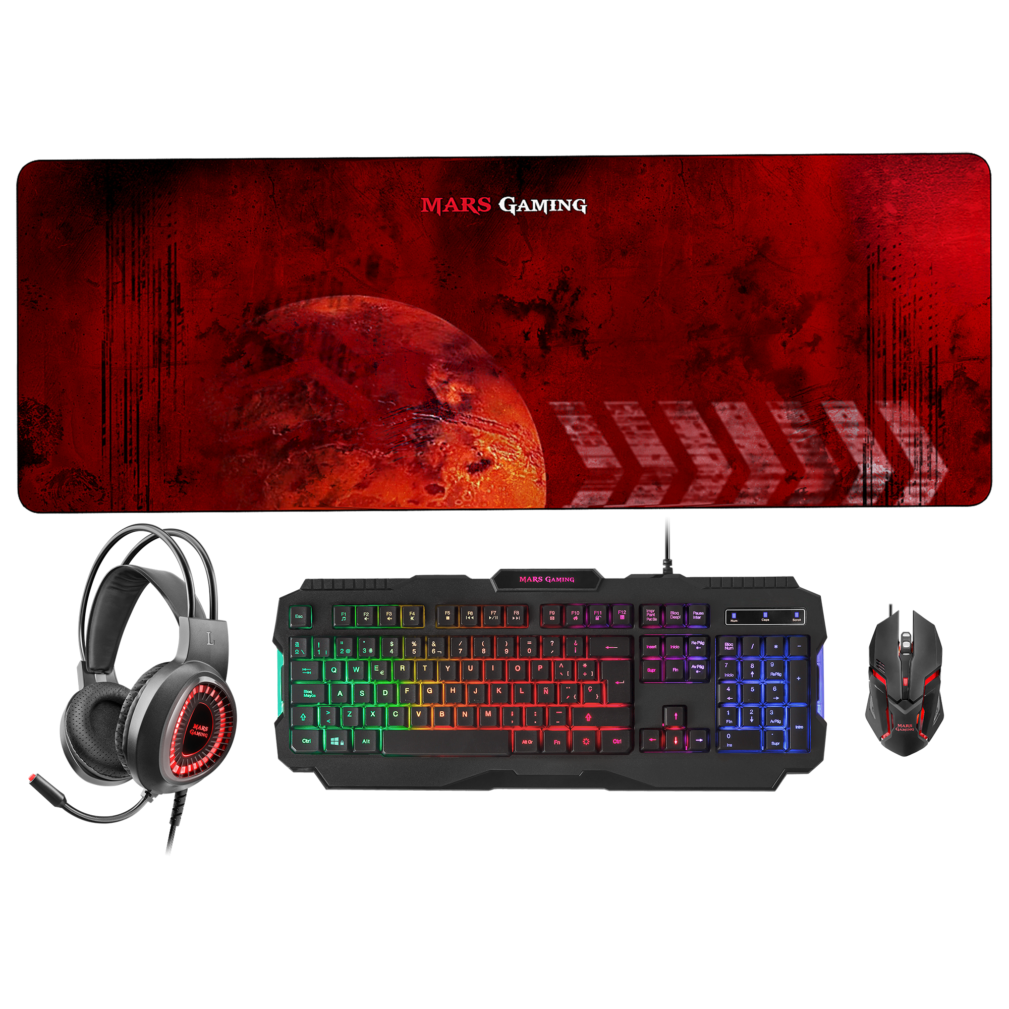 MARS GAMING MCPRGB2FR - Toetsenbord - AZERTY - Zwart