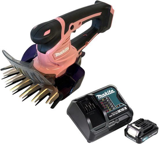 Makita UM600DSAP CXT 12 Volt Max Accu Grasschaar Roze met 2,0 Ah accu en lader