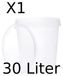 BenBow Seau avec couvercle 30L x1 Transparent