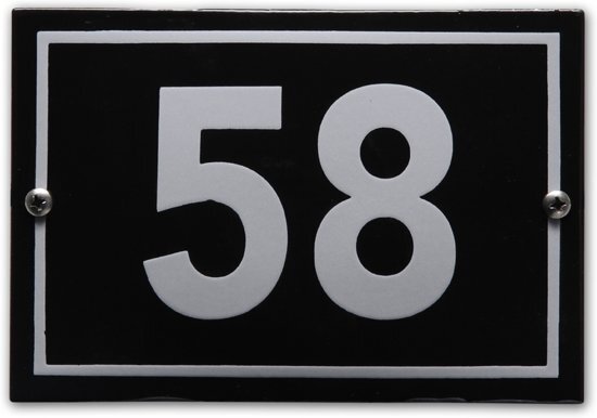EmailleDesignÂ® Huisnummer model Phil nr. 58