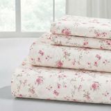 Modern Threads Zijdezachte microvezel en kreukvrije lakens - luxe microvezel lakens inclusief plat laken, hoeslaken met diepe zakken en kussenslopen Kashmir Rose, tweepersoons