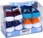 BRUBAKER 4 Paar Babysokken voor Jongens 0-12 Maanden - Babyshower - Cadeau - Baby Geschenkset voor Pasgeborenen in Geschenkverpakking met Strik - Coole Sokken Motieven