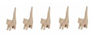 Décopatch AP129Opack - Lot de 5 supports en papier brun pulpé, Chat longue queue