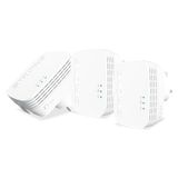 STRONG POWERL1000TRIMINIUK AV1000 Mini Powerline Adapter starterset, 3 stuks, tot 300 m bereik, geen configuratie nodig, UK-stekker, wit