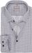 OLYMP 24/7 Luxor comfort fit overhemd - dobby - wit met blauw en bruin dessin - Strijkvriendelijk - Boordmaat: 43
