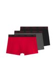 HUGO Boxershorts gris pierre / rouge vif / noir