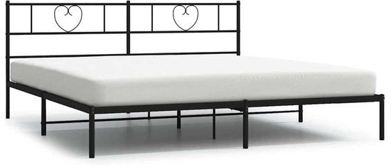 vidaXL Metalen Bedframe met Hoofdbord Zwart 183x213 cm