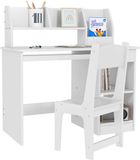 ZONEKIZ Kinderbureau met stoel - MDF - Wit - 90x45x90cm
