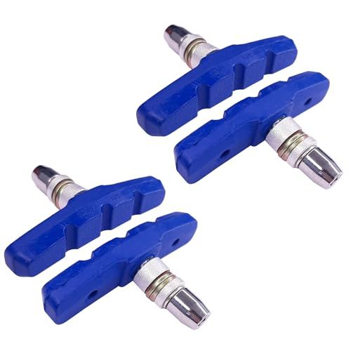 cyclingcolors 4 x remblokken voor fiets, 2 paar, 60 mm, symmetrisch, V-brake, compatibel met Shimano Tektro Avid Sram velg, fiets, mountainbike, stad, blauw