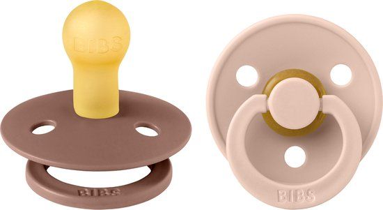 BiBS Colour Pacifier - Stage 2 (6+ months) - 2-Pack - Woodchuck / Blush