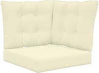 vidaXL Buitenbankkussen Polyester Crèmekleurig 60 x 60 x 8 cm & 60 x 40 x 10 cm