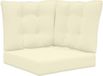 vidaXL Buitenbankkussen Polyester Crèmekleurig 60 x 60 x 8 cm & 60 x 40 x 10 cm