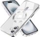 Techsuit Hoesje geschikt voor Apple iPhone 16 Plus - Luxe Kristallen Achterkant - Geschikt voor MagSafe - Transparant/Argent
