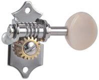 Golden Gate F-2215 Vintage akoestische gitaar stemmechanieken – Nikkel 3+3 individuele set – 16:1 open tandwiel, klassieke witte knoppen, duurzame nikkelafwerking