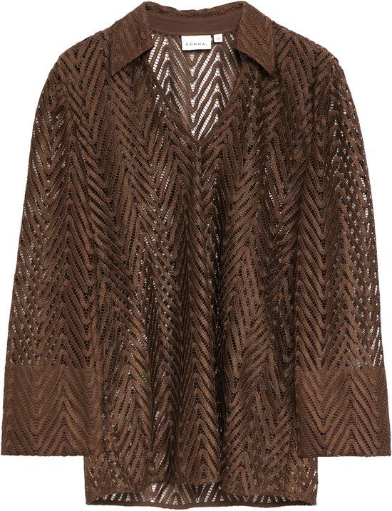 comma Bluse donkerbruin