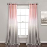 Lush Decor Umber Fiesta Room Darkening Window Panel Set for Living, Dining, Bedroom (Pair), 52" W x 84" L, Blush & Gray, 2 Count