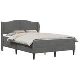 vidaXL Bedframe met hoofdeinde Donkergrijs 120 x 190 cm Fluweel