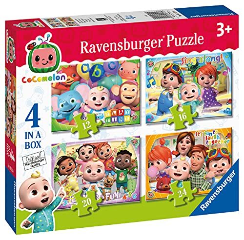 Ravensburger Cocomelon - 4" doos (12, 16, 20, 24 stuks) legpuzzels voor kinderen vanaf 3 jaar