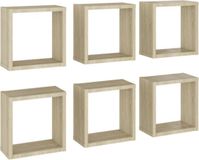 vidaXL Wandschappen Kubus - 6 stuks - 30x15x30 cm - Sonoma Eikenkleurig