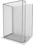 Mexen Kioto paroi de douche Walk-in 140 x 110 x 40 cm, cadre noir, blanc