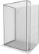 Mexen Kioto paroi de douche Walk-in 140 x 110 x 40 cm, cadre noir, blanc
