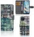B2Ctelecom Wallet Case met Pasjes voor OPPO Reno4 Z 5G - Kunstleer - Blauw