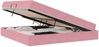 vidaXL Opbergbed met matras Roze 200 x 200 cm Fluweel