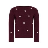 ONLY KIDS ONLY MINI gebreide trui met borduursels en hartjes - paars
