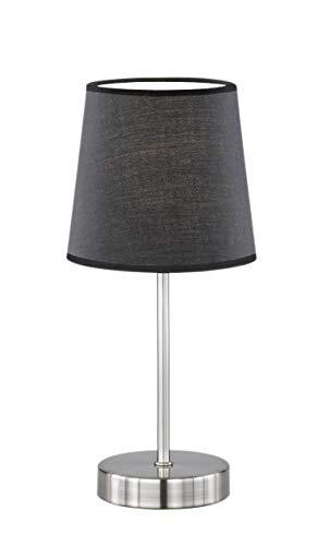 Wofi tafellamp Cesena 1 lamp, zwart, Ø ca. 14 cm, hoogte ca. 32 cm, stoffen kap 832401100000