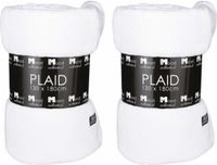 In The Mood Fleece deken - 2x stuks - wit - 130 x 180 cm - polyester