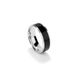 Radiant Keramische collectie - Ronde herenring, mat zwart en zilver, maat 52 tot 66