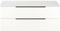 BES LED Seville Badmeubelset 120 cm - 2 Laden Esu - Wastafelblad Wit Hoogglans Edge Greep