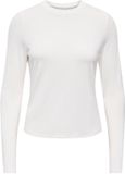 ONLY ONLBAMBOO Top Lange Mouw Ronde Hals Effen Cloud Dancer Viscose/Elastaan Vrouwen XS