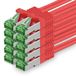 1aTTack.de 0,25 m Cat.7 netwerkkabel 10 stuks Cat7 patchkabel LAN-kabel Ethernet RJ45 10 Gbit/s Rood