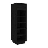 VidaXL Schoenenkast 30x34x105 cm massief grenenhout zwart