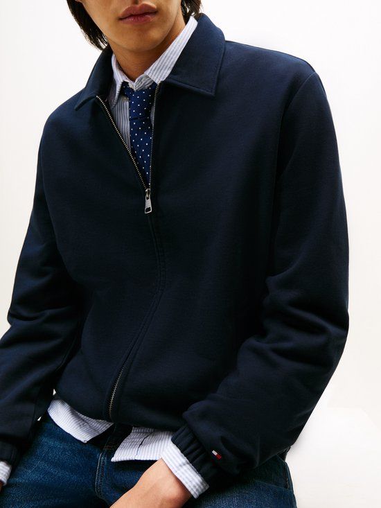 Tommy Hilfiger Heren Essential Terry Ivy Jas MW0MW41767 - BLAUW - L - Mannen