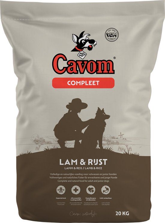 Cavom Compleet Lam/Rijst - 20 KG - Hondenvoer